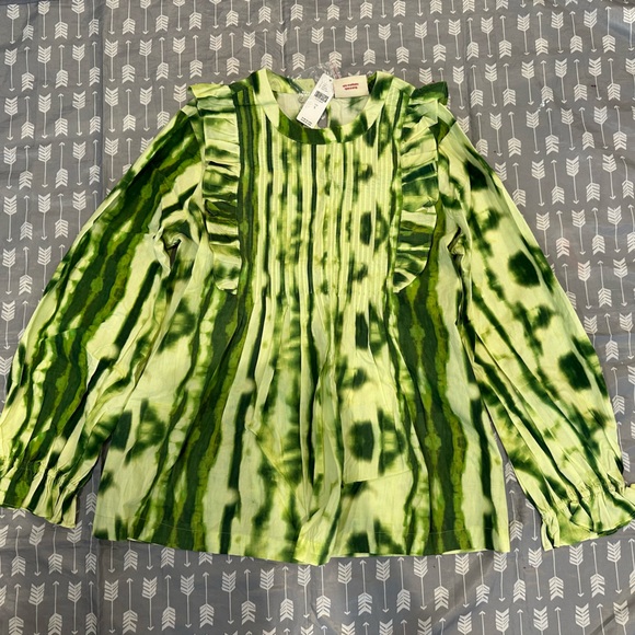 EMILIA RUFFLED TIE-DYE BLOUSE from Anthropologie - Picture 6 of 7